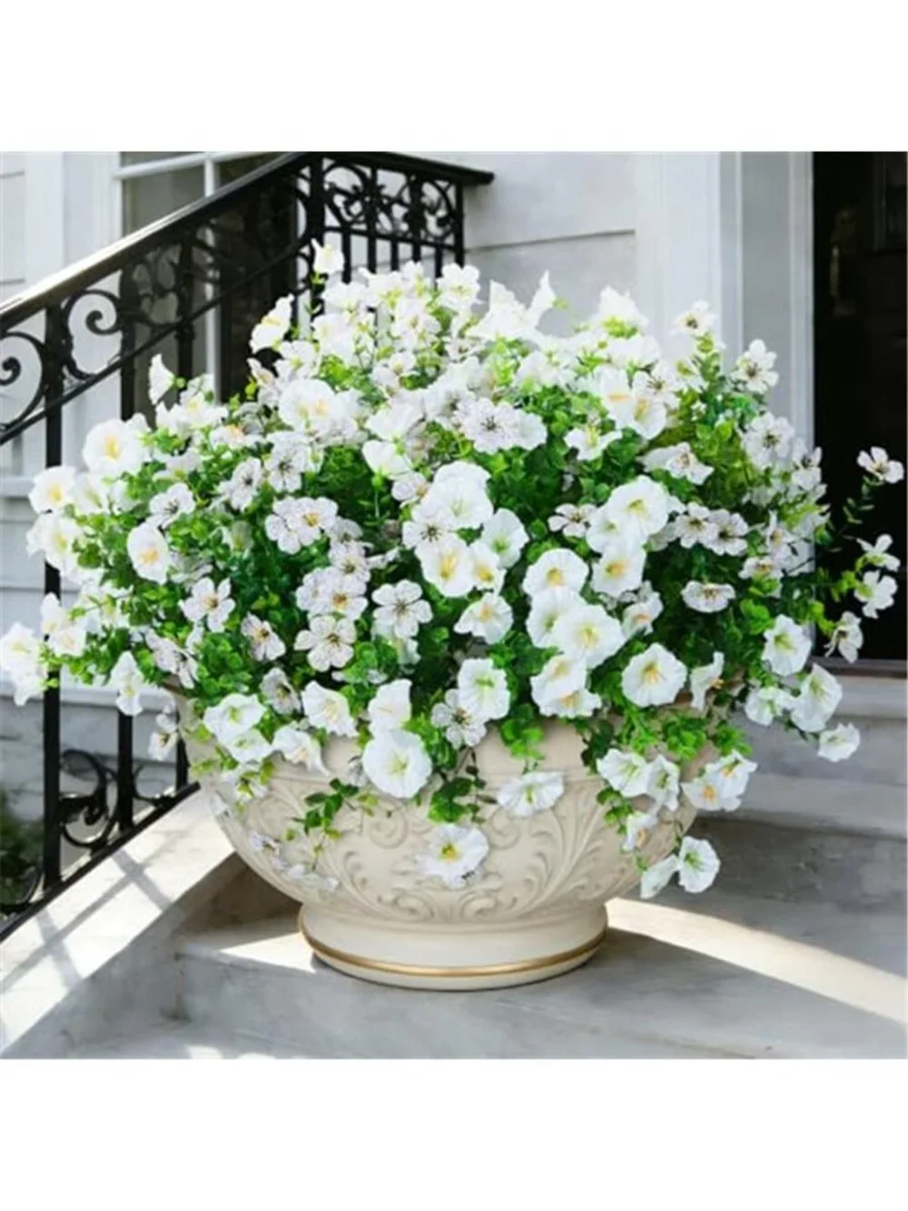 Artificial White Daisy Flowers Outdoor Faux Plants UV Resistant Silk 12 Bunches